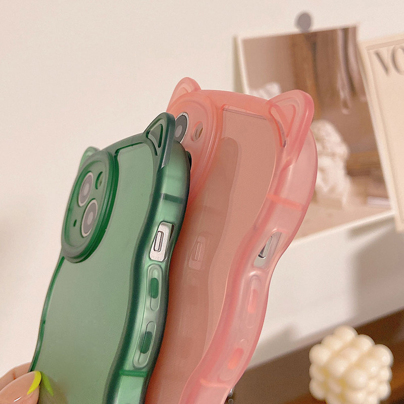 Mat prozirna telefonska maska kompatibilna za iPhone 13 Pro Max 11 12 Pro Max XR XS MAX X 7 8 Plus, meka stražnja maska s mačjim ušima