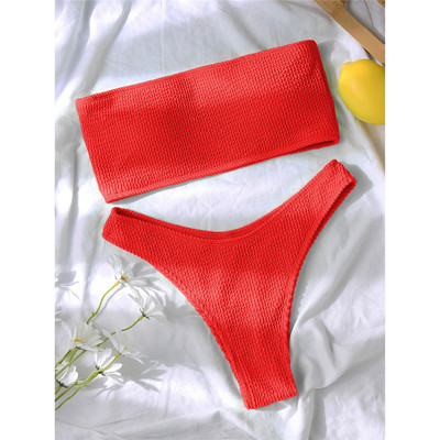 Seksi Bandeau naborani bikini Ženski kupaći kostim Ženski kupaći kostim Dvodijelni komplet bikinija bez naramenica Kupaći kostim za plivanje V3314B