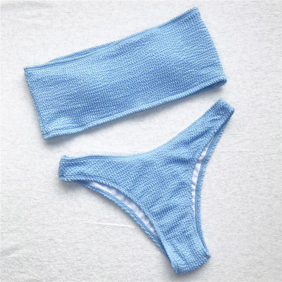 Seksi Bandeau naborani bikini Ženski kupaći kostim Ženski kupaći kostim Dvodijelni komplet bikinija bez naramenica Kupaći kostim za plivanje V3314B