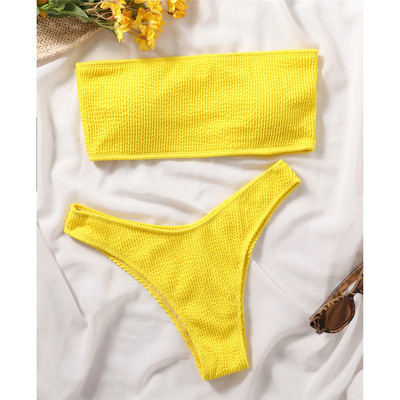 Seksi Bandeau naborani bikini Ženski kupaći kostim Ženski kupaći kostim Dvodijelni komplet bikinija bez naramenica Kupaći kostim za plivanje V3314B