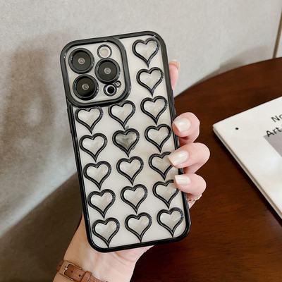 Luxus galvanizált telefontok iPhone 13 Pro 12 11 Pro Max XS XR X 7 8 Plus Lencsevédelem Szilikon 3D Szív alakú burkolat