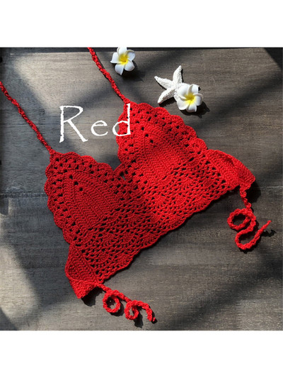 S - XL 9 boja Heklani pleteni gornji dio bikinija Ženski kupaći kostim Ženski kupaći kostim Kupaći kostim Izdubljeni gornji dio za plažu V4193