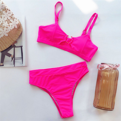 NOVI Leopard kupaći kostim Bikini visokog struka Ženski kupaći kostim Dvodijelni bikini komplet Bather Kupaći kostim s uzorkom zmije V1712L