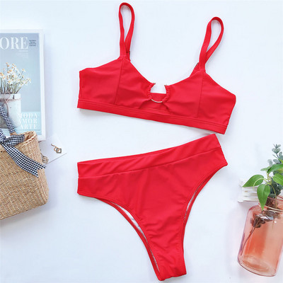 NOVI Leopard kupaći kostim Bikini visokog struka Ženski kupaći kostim Dvodijelni bikini komplet Bather Kupaći kostim s uzorkom zmije V1712L