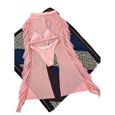 S- XL 3PCS s naboranim hlačama za plažu Bikini Ženski kupaći kostim Ženski kupaći kostim Trodijelni komplet bikinija Kupaći kostim Swim V3005B