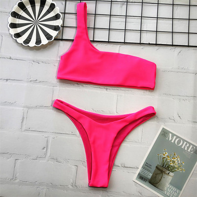 Seksi naborani bikini na jedno rame Ženski kupaći kostim Ženski kupaći kostim Dvodijelni komplet bikinija Kupaći kostim za plivanje V1560