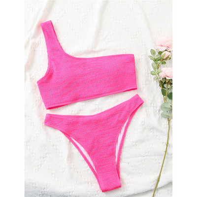 Seksi naborani bikini na jedno rame Ženski kupaći kostim Ženski kupaći kostim Dvodijelni komplet bikinija Kupaći kostim za plivanje V1560