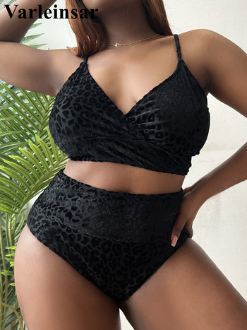 0XL - 4XL Leopard Bikini Large Size Swimwear Plus Size Γυναικείο μαγιό Γυναικείο σετ μπικίνι δύο τεμαχίων Bather Bathing Suit Swim V3784