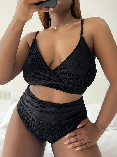 0XL - 4XL Leopard bikini velikih kupaćih kostima velikih veličina Ženski kupaći kostim Ženski dvodijelni bikini komplet Kupaći kostim za plivanje V3784