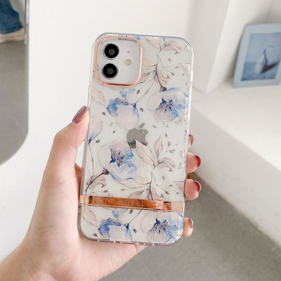 Θήκη Boucho Luxury Soft Silicone For iPhone 13 Pro Max 12 11 Pro Max XS X 7 8 plus SE XR Διάφανη θήκη λουλουδιών