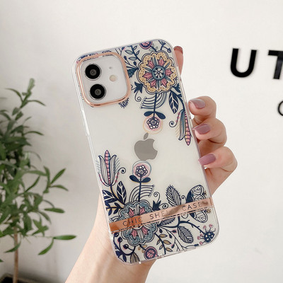 Θήκη Boucho Luxury Soft Silicone For iPhone 13 Pro Max 12 11 Pro Max XS X 7 8 plus SE XR Διάφανη θήκη λουλουδιών