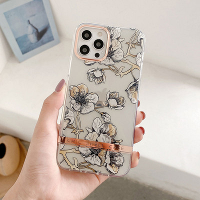 Θήκη Boucho Luxury Soft Silicone For iPhone 13 Pro Max 12 11 Pro Max XS X 7 8 plus SE XR Διάφανη θήκη λουλουδιών