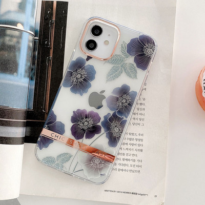 Θήκη Boucho Luxury Soft Silicone For iPhone 13 Pro Max 12 11 Pro Max XS X 7 8 plus SE XR Διάφανη θήκη λουλουδιών
