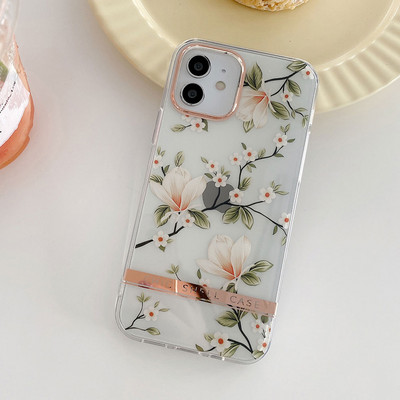 Θήκη Boucho Luxury Soft Silicone For iPhone 13 Pro Max 12 11 Pro Max XS X 7 8 plus SE XR Διάφανη θήκη λουλουδιών
