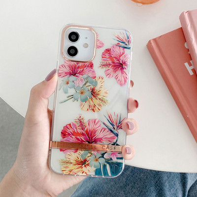 Θήκη Boucho Luxury Soft Silicone For iPhone 13 Pro Max 12 11 Pro Max XS X 7 8 plus SE XR Διάφανη θήκη λουλουδιών