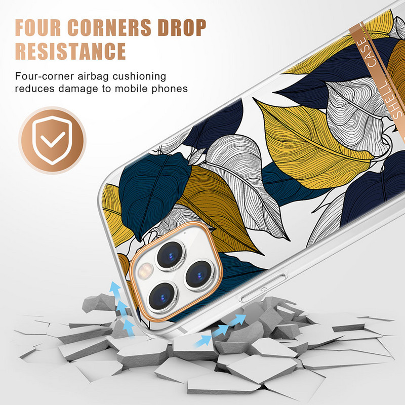 Θήκη Boucho Luxury Soft Silicone For iPhone 13 Pro Max 12 11 Pro Max XS X 7 8 plus SE XR Διάφανη θήκη λουλουδιών