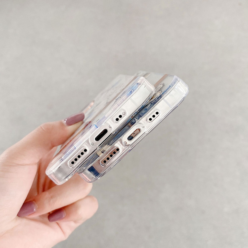 Θήκη Boucho Luxury Soft Silicone For iPhone 13 Pro Max 12 11 Pro Max XS X 7 8 plus SE XR Διάφανη θήκη λουλουδιών