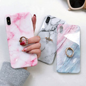 Θήκη τηλεφώνου Boucho Luxury Diamond Ring Stand για iPhone X XS MAX XR Μαρμάρινη θήκη για iPhone 6 6S 7 8 Plus Θήκη με δαχτυλίδι