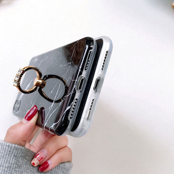 Boucho Луксозен калъф за телефон със стойка за диамантен пръстен за iPhone X XS MAX XR Мраморен калъф за iPhone 6 6S 7 8 Plus Калъф с пръстен