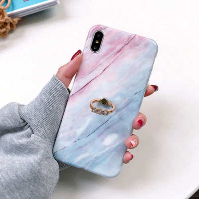 Θήκη τηλεφώνου Boucho Luxury Diamond Ring Stand για iPhone X XS MAX XR Μαρμάρινη θήκη για iPhone 6 6S 7 8 Plus Θήκη με δαχτυλίδι