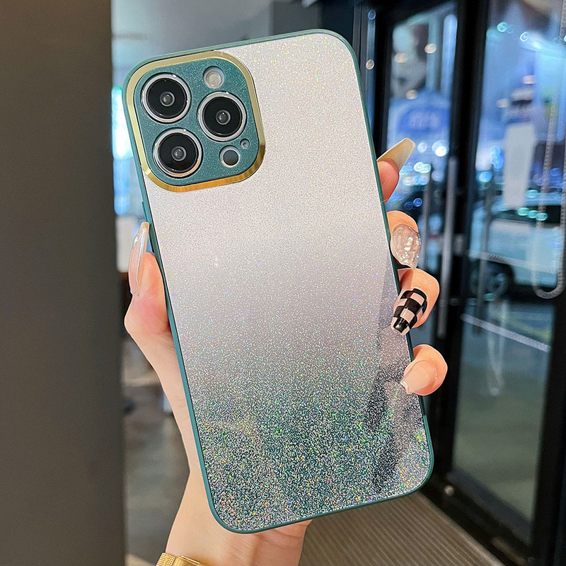 Flash πούδρα μαλακή σιλικόνη Κέλυφος τηλεφώνου Gradient για iphone 13 12 11 Pro Max XS XR X 7 8 Plus SE Μοντέρνο απλό πίσω κάλυμμα