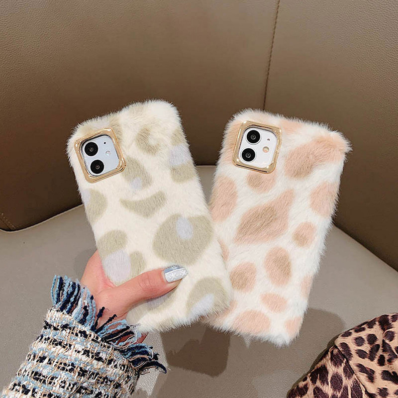 Fashion βελούδινη θήκη τηλεφώνου Leopard για iPhone 11 Pro Max XS Max X XR Θήκες Γούνινο χνουδωτό ζεστό κάλυμμα για iPhone 6 6S 7 8 Plus