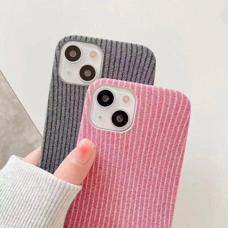 Za iPhone 13 Pro Max 11 12 Pro Max XS Max XR X 12 mini modne prugaste telefonske maske za iPhone 8 7 plus SE plišane mekane korice