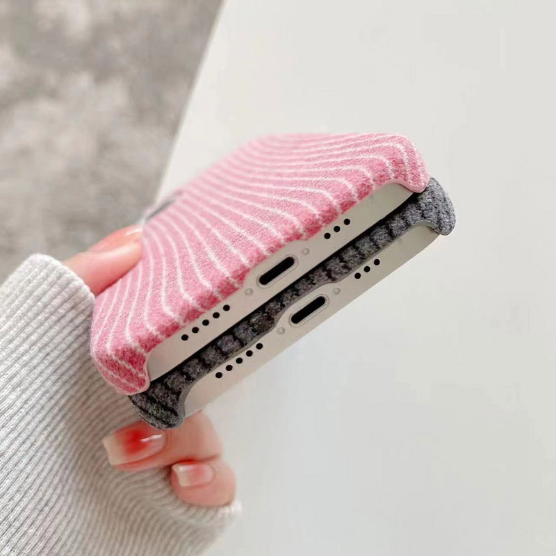 Za iPhone 13 Pro Max 11 12 Pro Max XS Max XR X 12 mini modne prugaste telefonske maske za iPhone 8 7 plus SE plišane mekane korice