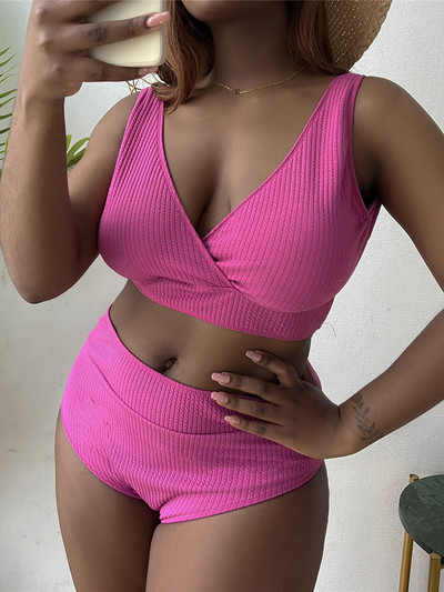 0XL - 4XL duboki V bikini velikih kupaćih kostima velikih veličina Ženski kupaći kostim Ženski dvodijelni bikini komplet Kupaći kostim za plivanje V3993P