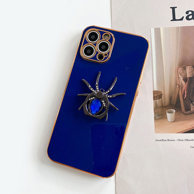 Husă de telefon de lux galvanizată Spider Ring pentru iphone 13 12 Pro MAX 11 Pro Max XS XR X SE 7 8 plus Suport pentru telefon Husă cu prindere inel