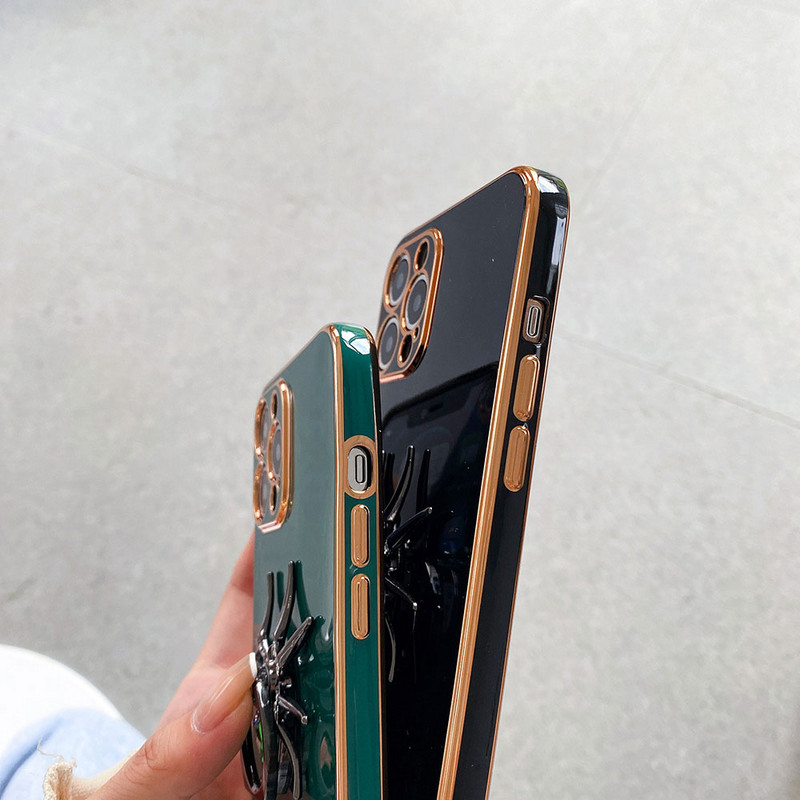 Husă de telefon de lux galvanizată Spider Ring pentru iphone 13 12 Pro MAX 11 Pro Max XS XR X SE 7 8 plus Suport pentru telefon Husă cu prindere inel