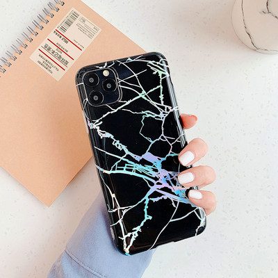 Μόδα θήκη τηλεφώνου Laser Marble Texture για iPhone 12 11 pro Max XS Max X XR 6 6S 7 8 Plus Απαλό προστατευτικό πίσω κάλυμμα τηλεφώνου IMD