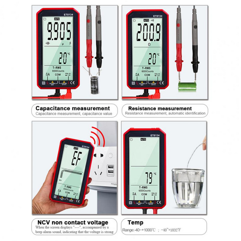 1 készlet váltóáramú feszültségmérő nagy pontosságú digitális multiméter LCD áramellenállás AC/DC digitális multiméter