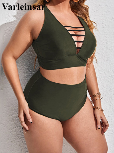 0XL - 4XL Sexy V kakla bikini liela izmēra peldkostīmi liela izmēra sieviešu peldkostīmi sievietēm Divdaļīgs bikini komplekts peldkostīms V3783