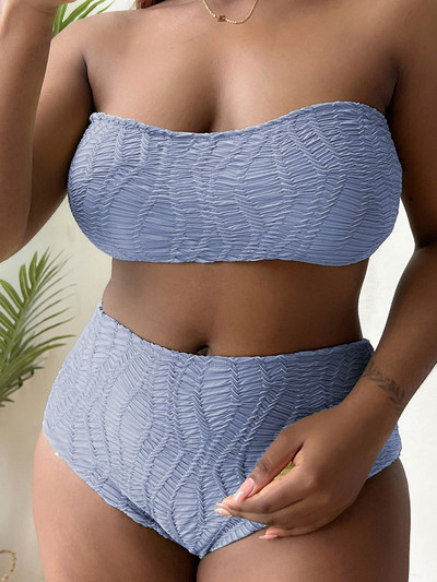 0XL - 4XL Bikini bez naramenica Veliki kupaći kostim Plus Veličina Ženski kupaći kostim Ženski dvodijelni komplet bikinija Kupaći kostim V3910Y