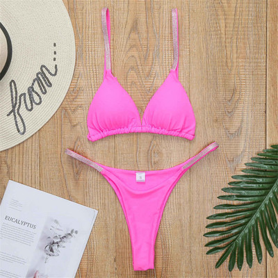 Új szexi mini bikini női fürdőruha Női fürdőruha Kétrészes bikini szett flitter Párnázott fürdőruha Swim Lady V2043P