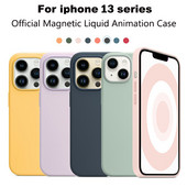 Originalna Apple Magsafe Liquid Silicone Magnetic Case za iPhone 12 13 Pro Max 13 Mini Cases Bežično punjenje Full Protect Cover