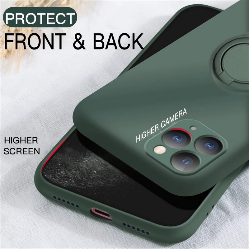 Πολυτελής Μαλακή Υγρή Θήκη σιλικόνης Για iPhone 13 12 mini 11 Pro XS X Max 7 8 6S Plus XR SE2020 Κάλυμμα με λουράκι για κρίκους βάσης