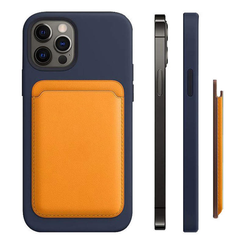 S logotipom za Apple Magsafe kožni novčanik, magnetska torbica, držač ID kartice za iPhone 13 14 12 Pro Max, stražnja torbica, kreditna kartica PLUS