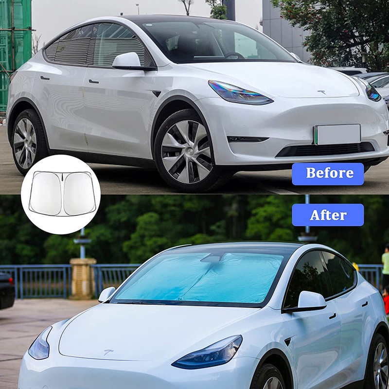 Vjetrobransko staklo automobila Navlake za sjenilo za sunce Viziri Prednji prozor Zaštitnik za zaštitu od sunca Suncobran Coche za Tesla Model 3 Y Dodaci za suncobran