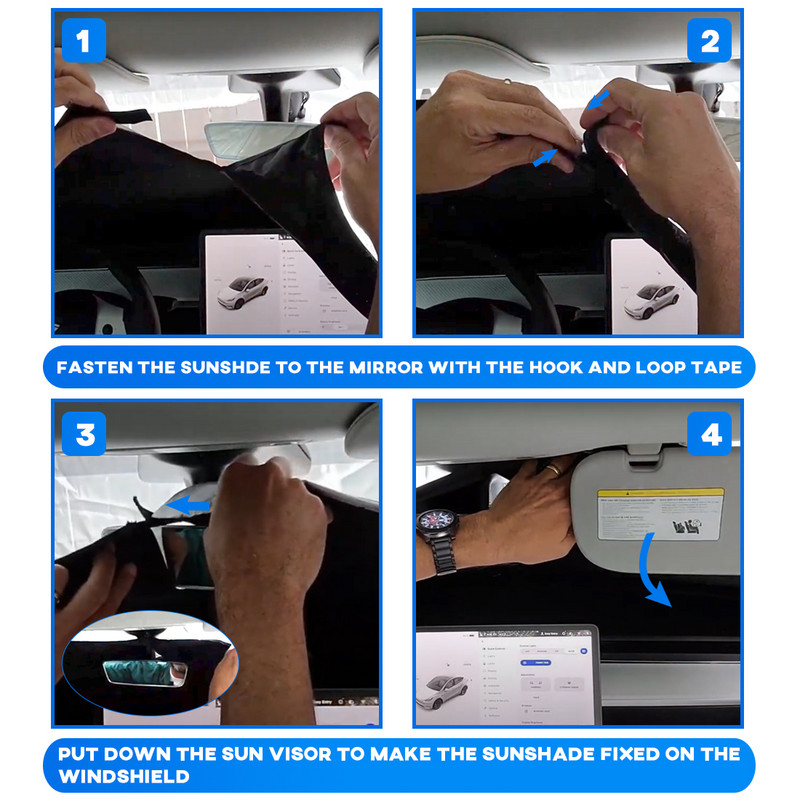 Vjetrobransko staklo automobila Navlake za sjenilo za sunce Viziri Prednji prozor Zaštitnik za zaštitu od sunca Suncobran Coche za Tesla Model 3 Y Dodaci za suncobran