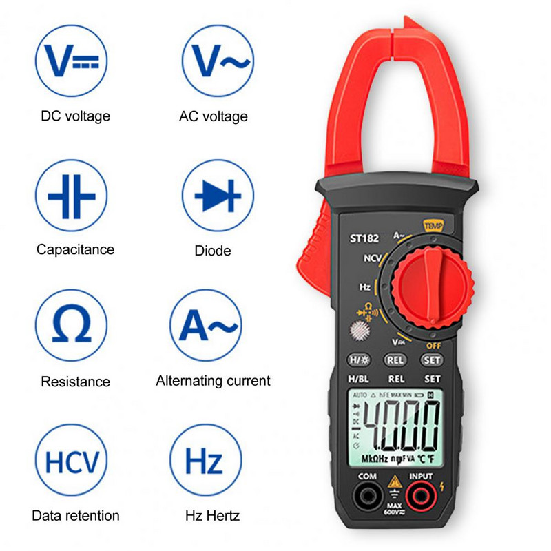 Clamp Multimeter Biztonságos védelem Digitális multiméter Hosszú élettartamú Professzionális 1999-es szám, nagy pontosságú bilincs multiméter