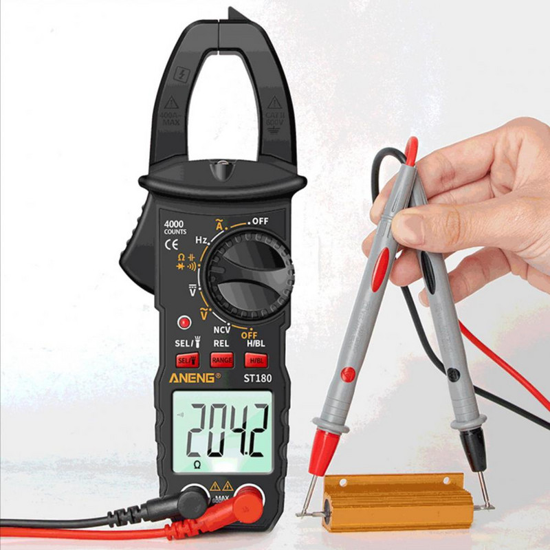 Baterija maitinamas automatinis spaustuko multimetras žibintuvėlis kintamosios srovės/nuolatinės įtampos patvarus didelio tikslumo elektrinis testeris multimetras