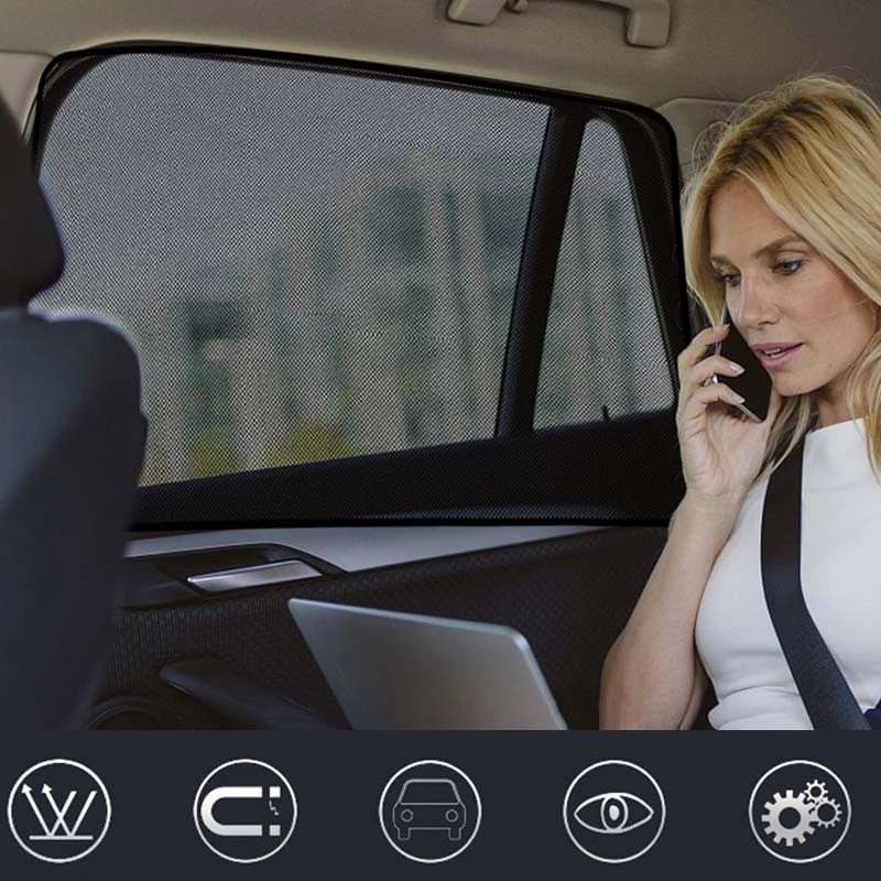 Auto päikesevari Universaalne magnetvõrk kardin, hingav ja otsese päikese eest kaitsva auto akna kardina kate