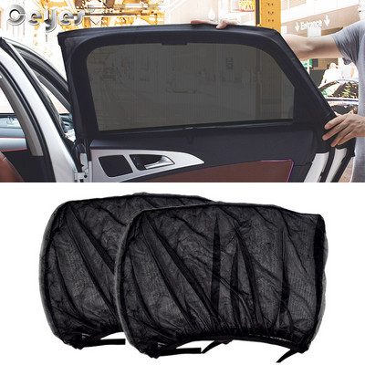 Ceyes 2pcs Car Rear Side Window Sunshade UV Protect Shield Mesh Prevent Mosquito Sunshine Privacy Protection Foldable Curtain