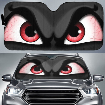 Sun Shade Car Windshield, Car Sun Shade Funny Car Eyes Sun Visor για παρμπρίζ αυτοκινήτου, Μαύρη ταινία ανθεκτική στη φθορά, αναδιπλούμενη