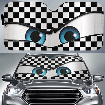 Sun Shade Car Windshield, Car Sun Shade Funny Car Eyes Sun Visor για παρμπρίζ αυτοκινήτου, Μαύρη ταινία ανθεκτική στη φθορά, αναδιπλούμενη