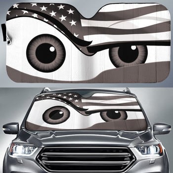 Sun Shade Car Windshield, Car Sun Shade Funny Car Eyes Sun Visor για παρμπρίζ αυτοκινήτου, Μαύρη ταινία ανθεκτική στη φθορά, αναδιπλούμενη