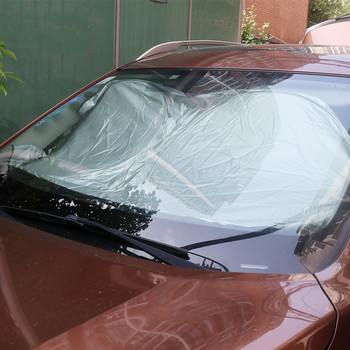 Покривало за предното стъкло на автомобила Сенник за автомобил UV защитен щит Оформление на автомобила Сгъваем прозорец на автомобила Сенник за предно стъкло Покривало за блок на предното стъкло 150*70 см