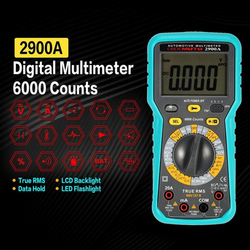 Smart Multimeter Túlterhelés elleni védelem Műanyag multiméter Professzionális precíz multiméter